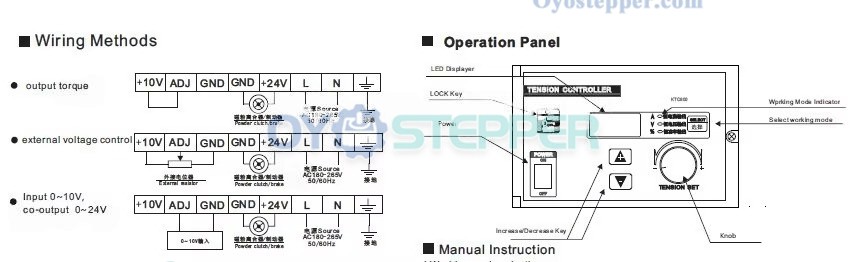 KTC800A Manual Tension Controller 0-24V 4A for Magnetic Particle Brake / Clutch